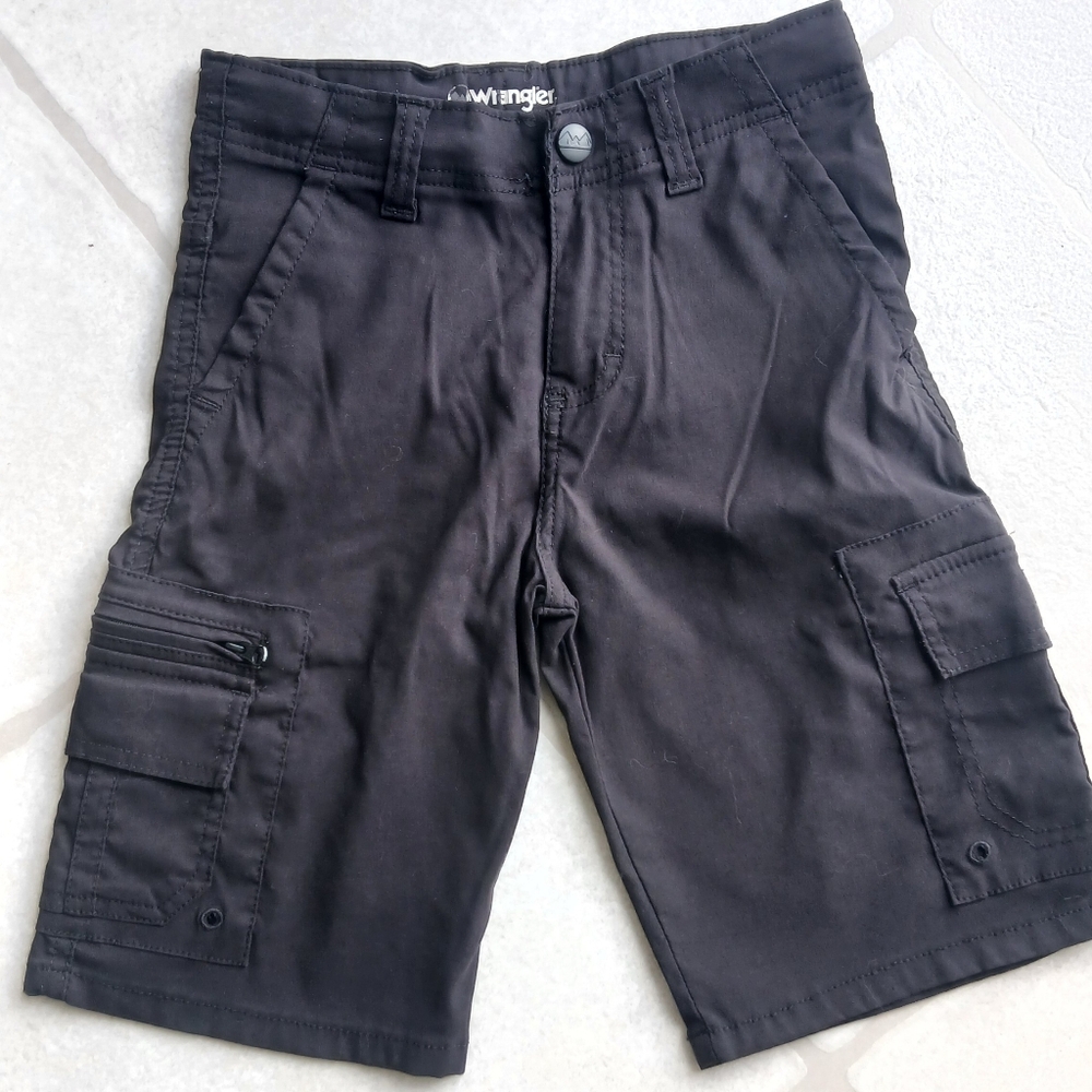 Wrangler Boy's Black Cargo Shorts Adjustable Waist